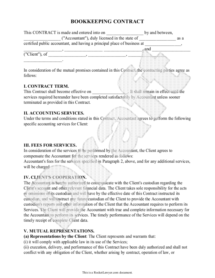 Bookkeeping Contract Template Filename | El Parga Throughout Bookkeeping Contract Template Canada