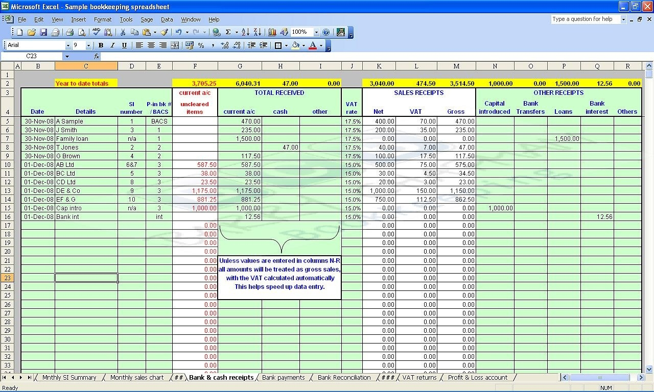 Bookkeeping Excel Template Use This General Ledger | Papillon Northwan Throughout Examples Of Bookkeeping Spreadsheets