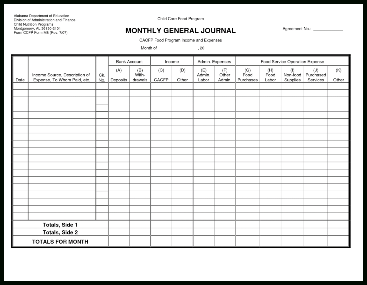 Bookkeeping Ledger Template – El Parga Inside Bookkeeping Ledger Template