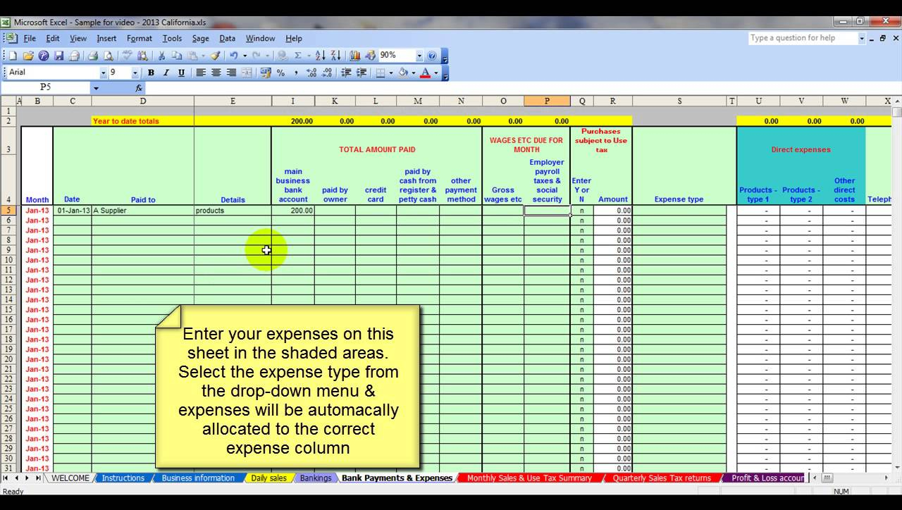 Bookkeeping Templates Excel Free | Homebiz4U2Profit In Excel Bookkeeping Templates For Small Business