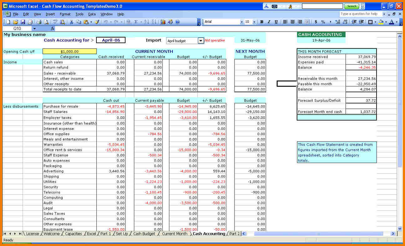 Free Excel Template For Restaurant Accounting