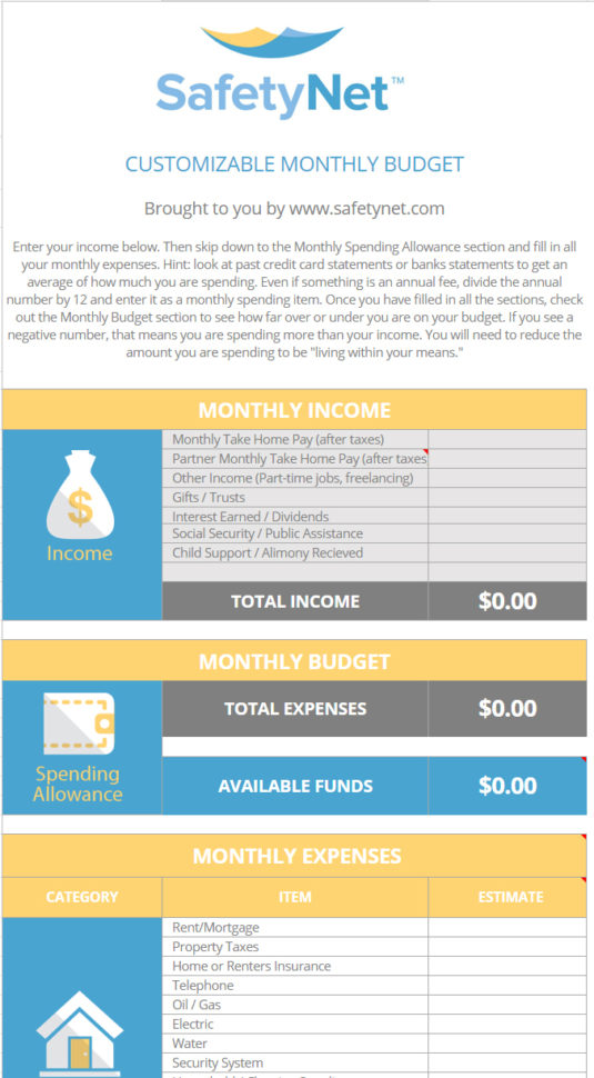 Budgeting Excel Template Spreadsheet   Free Downloadsafetynet In Excel Spreadsheet Templates Budget