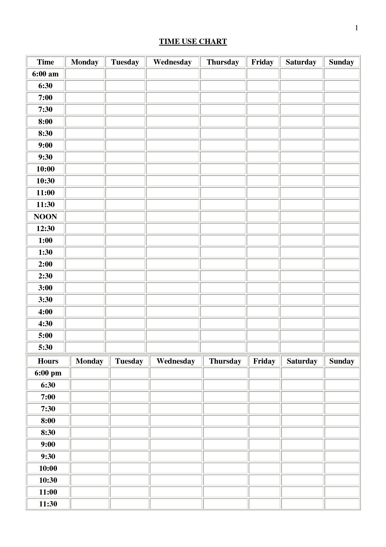 Chart 24 Hour Time Management Chart Template Throughout Time In 24 
