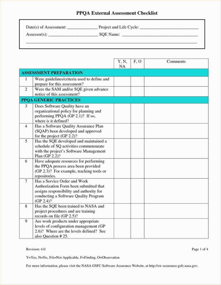 project management checklist template excel