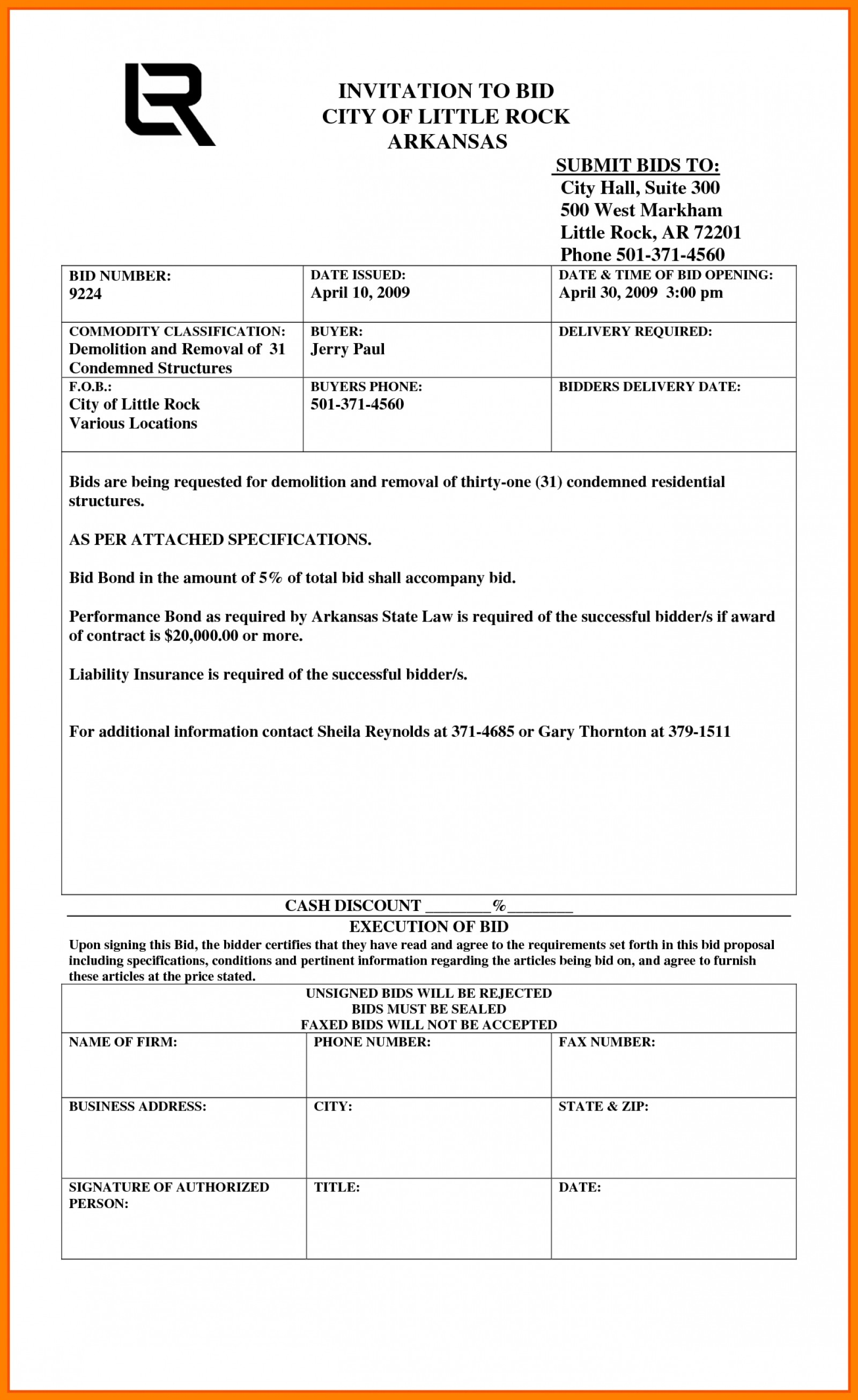 Construction Bid Template Free Excel Construction Quotation Template in