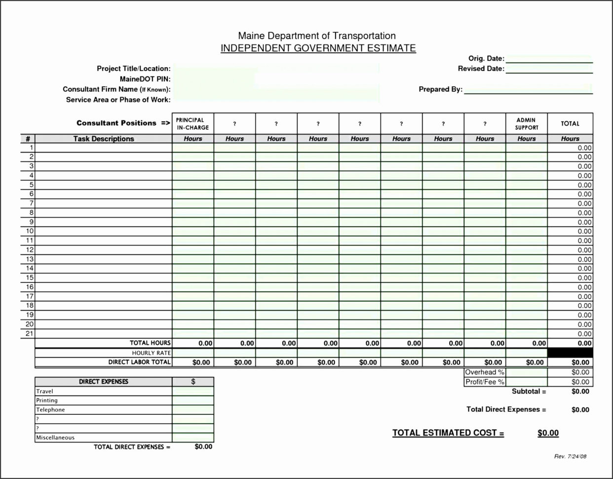 Construction Bid Template Free Excel Work Estimate Template Free With Construction Job Estimate Template Free