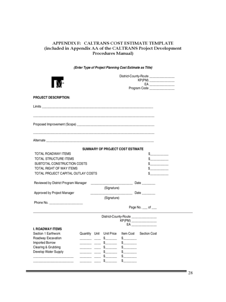 Construction Cost Estimate Template   3 Free Templates In Pdf, Word Throughout Cost Estimate Template Word