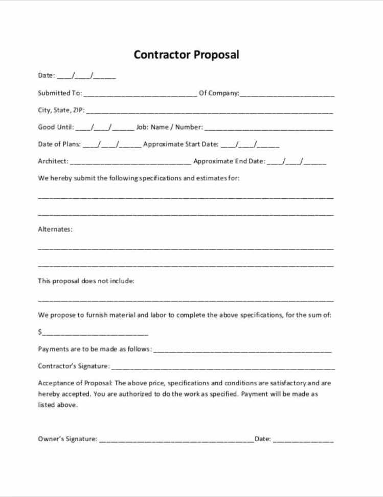 Construction Proposal Form Construction Proposal Template In Construction Bid Form Free Construction Proposal Form Construction Proposal Template In Construction Bid Form Free
