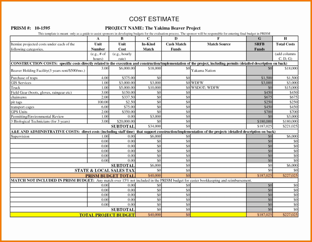 Construction Takeoff Excel Template Fresh Estimating Spreadsheet With Estimating Spreadsheet Template