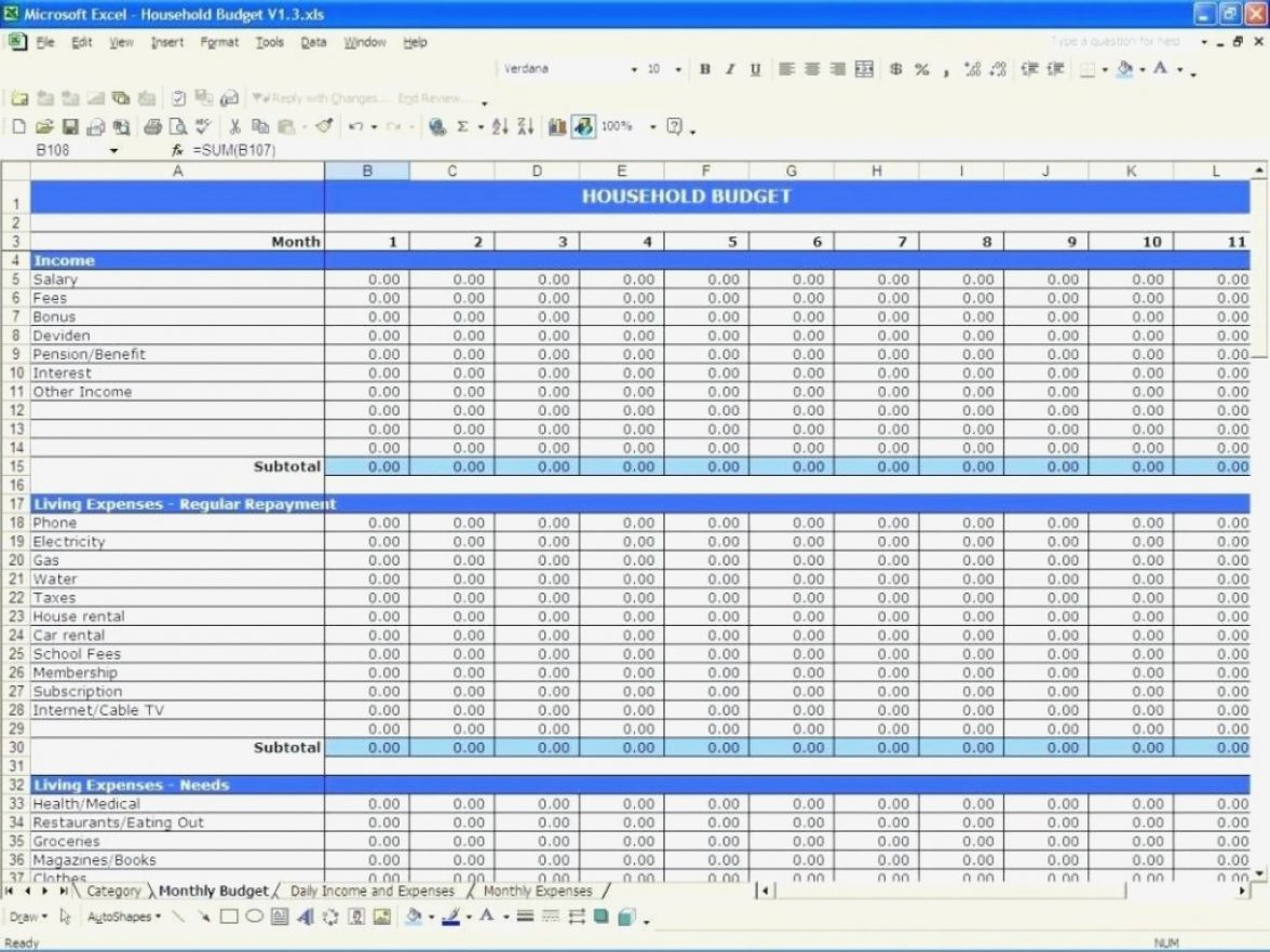 Daily Expenses Sheet In Excel Format Spreadsheet Examples Formatting with Excel Spreadsheet Template For Personal Expenses