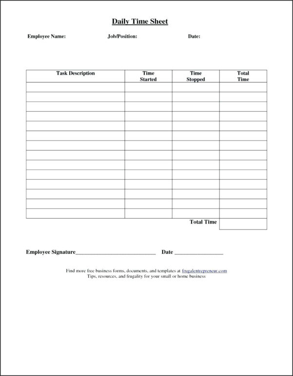 Daily Time Sheets Template to Time Spreadsheet Template — db-excel.com