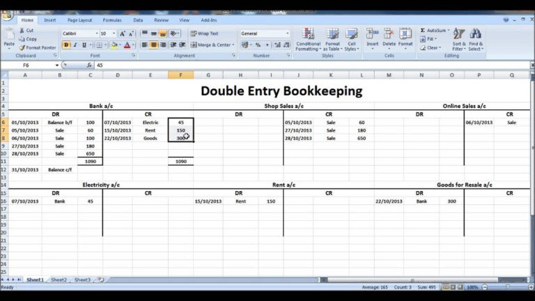 Double Entry Bookkeeping Template Spreadsheet And Double Entry With With Excel Double Entry