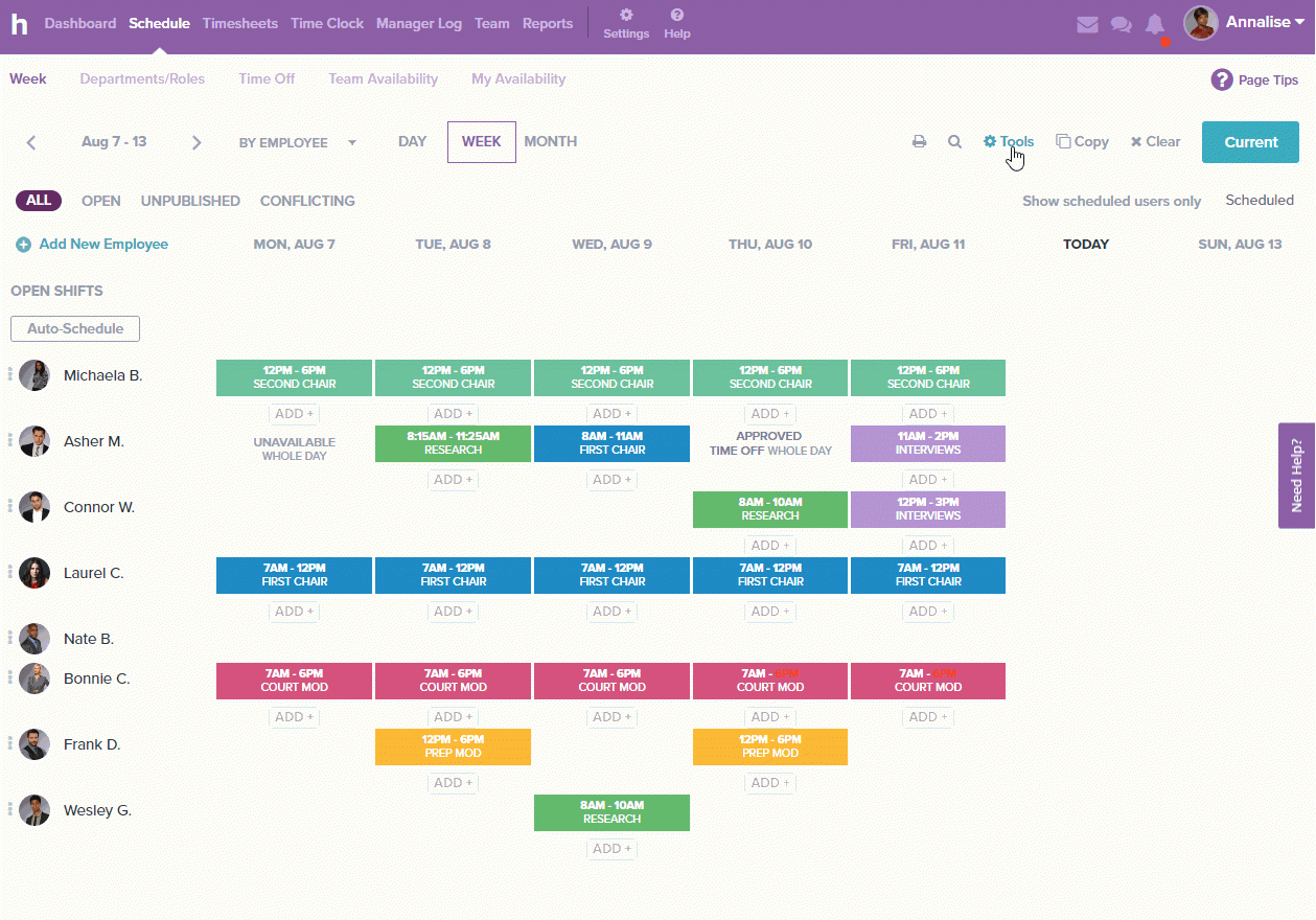 Easily Create And Apply Employee Schedule Templates | Homebase Inside Employee Schedule Templates