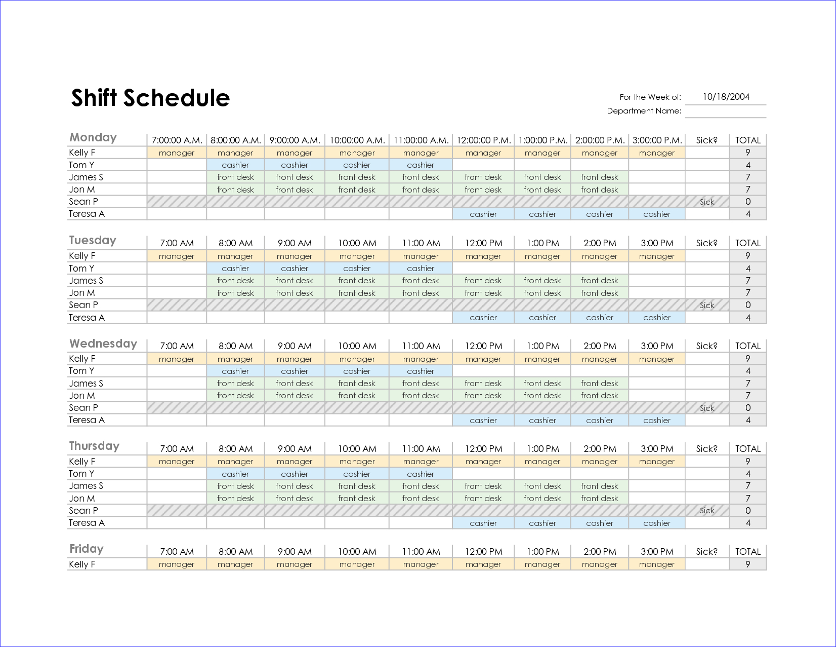 Excel Employee Schedule Template Monthly | Printable Schedule Template And Monthly Staff Schedule Template Excel