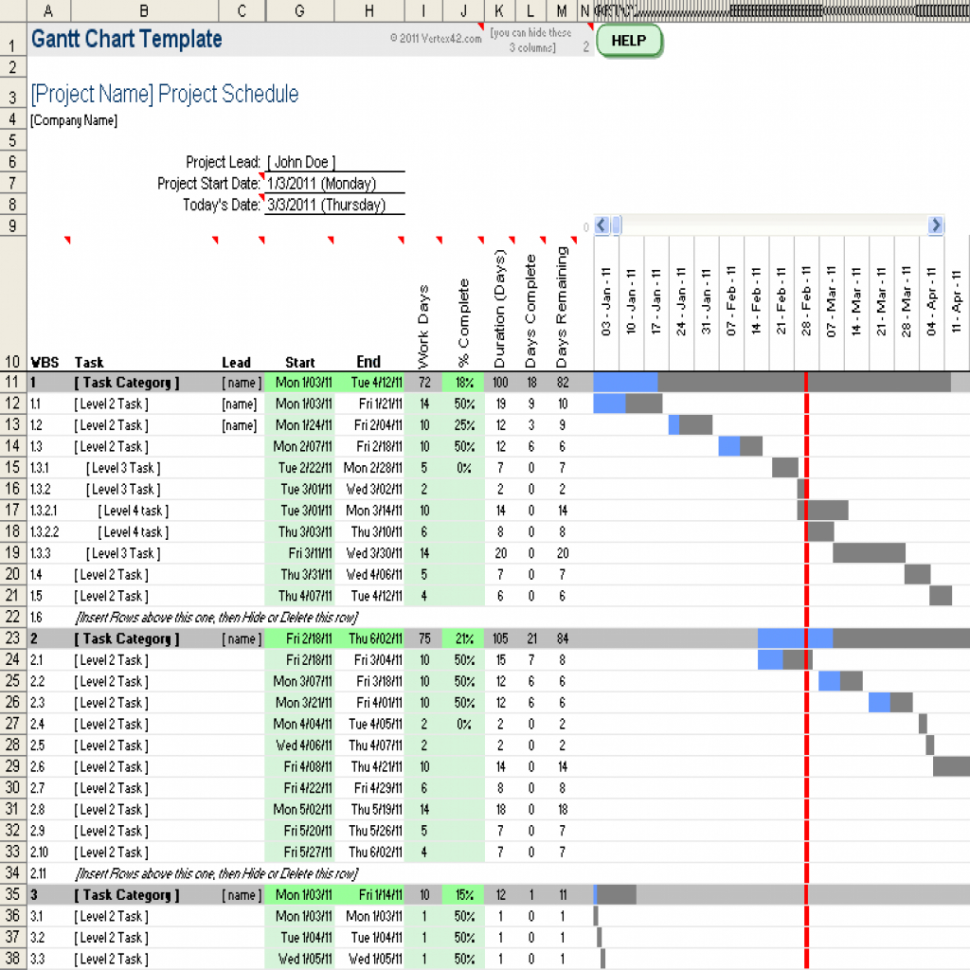 Excel Gantt Chart : Chart Design and Gantt Chart Template Pro — db ...