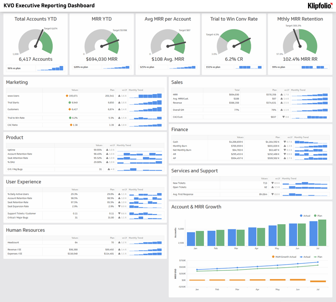 Executive Dashboards & Reports For The Modern Ceo Throughout Financial Kpi Dashboard Excel