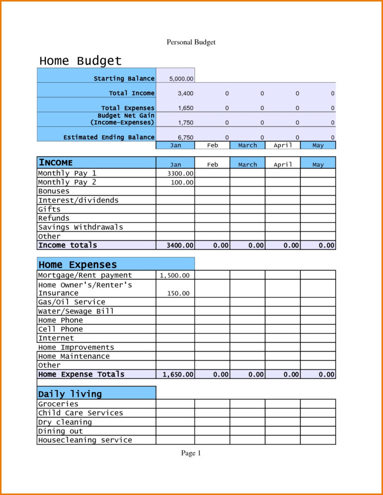 Budget Spreadsheet Template Mac — Db-excel.com