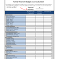 Family Reunion Budget Worksheet Addition Designbusiness Inside In Family Budget Spreadsheet