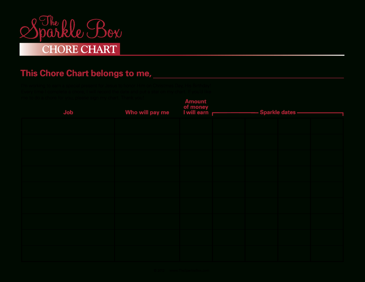Free Blank Printable Chore Chart | Templates At Allbusinesstemplates To Blank Worksheet Templates