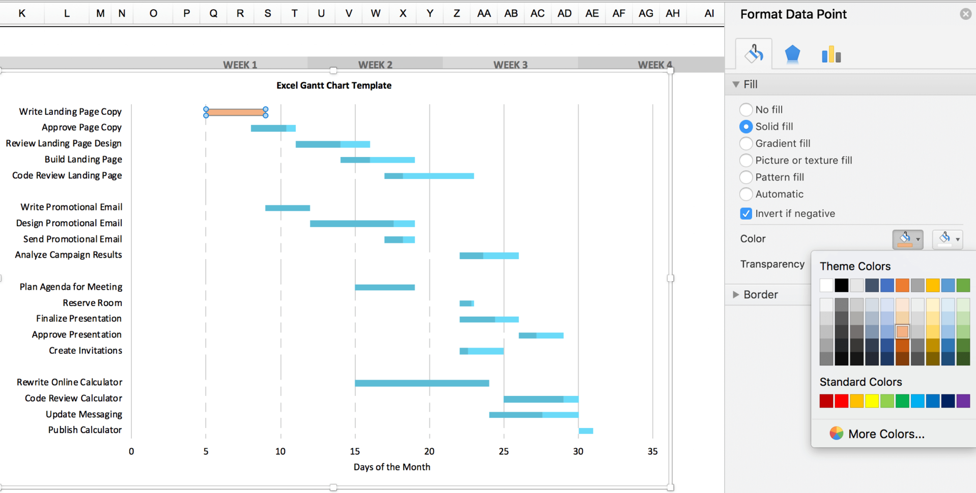 Free Gantt Chart Excel Template: Download Now | Teamgantt Throughout Gantt Chart Template For Numbers