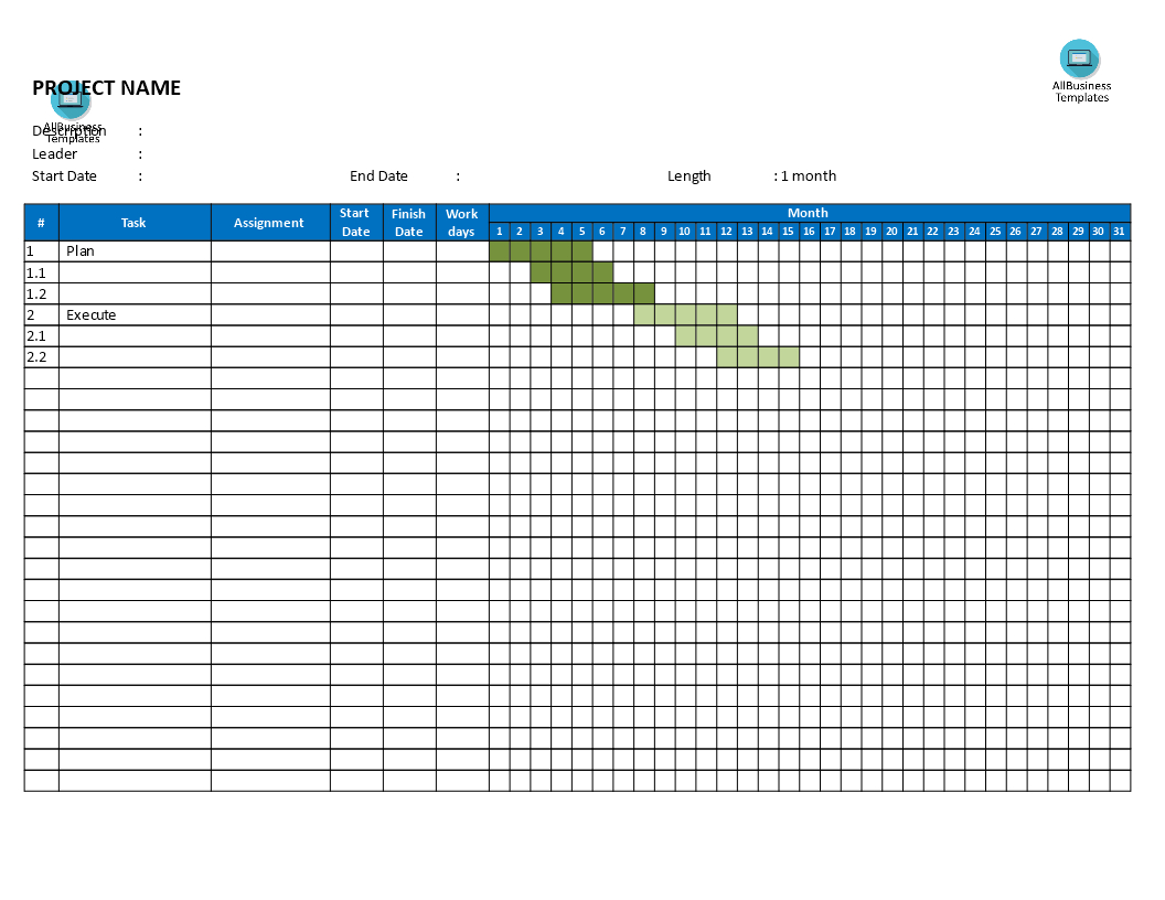 Gantt Chart Word Document Template — db-excel.com