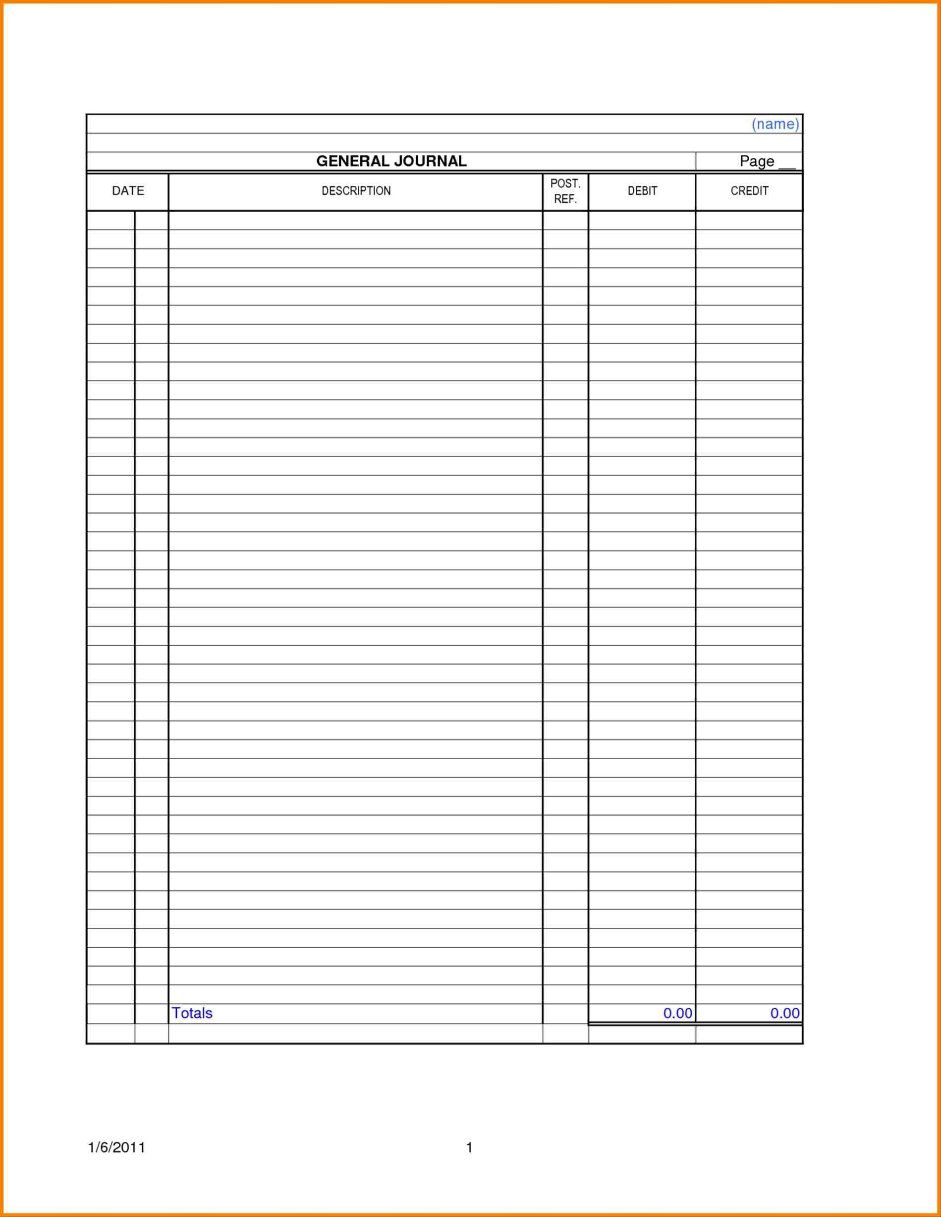 Accounting Sheets Printable