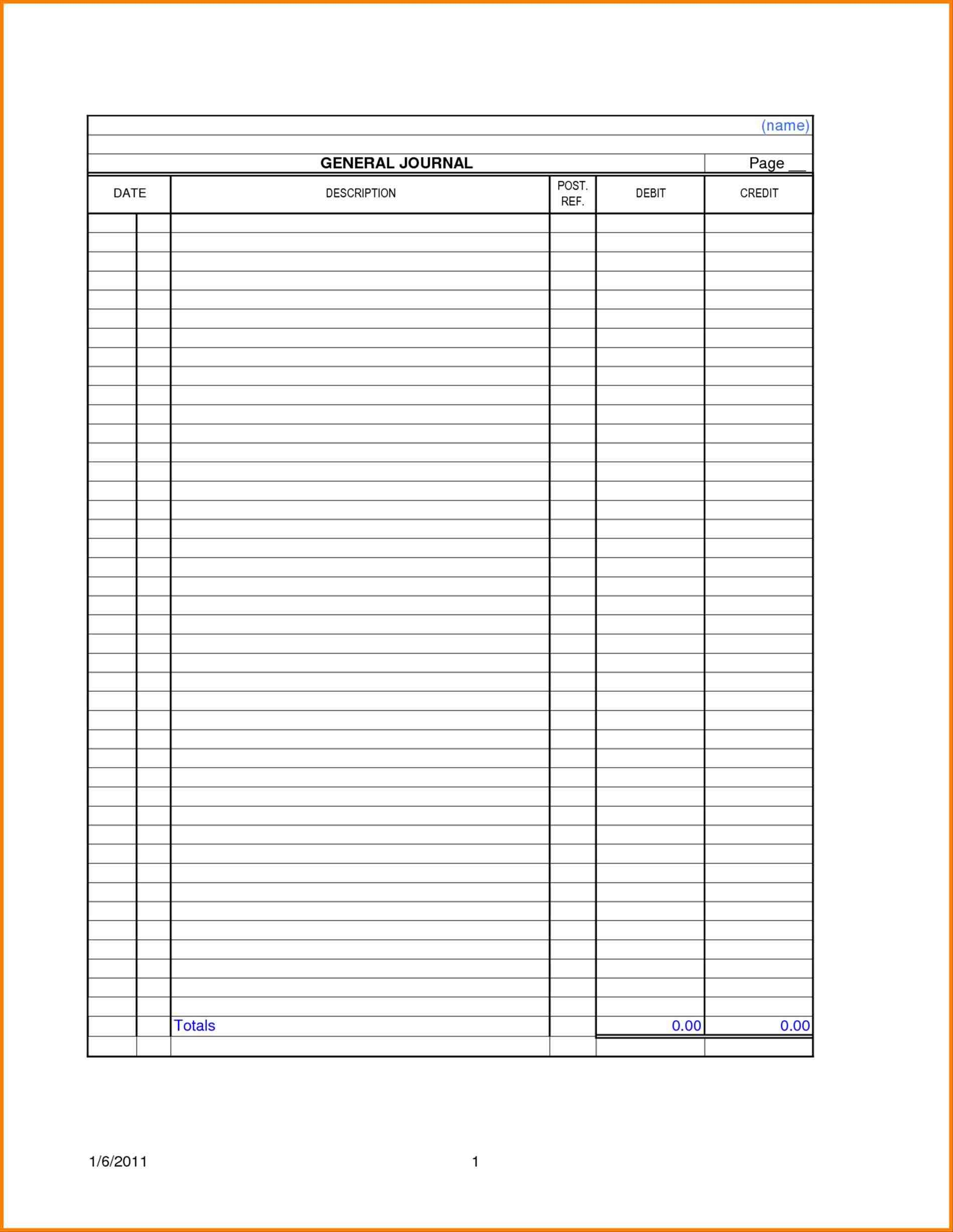 Printable Accounting Sheets