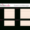 Free Printable Wedding Guest List | Templates At In Wedding Guest List Spreadsheet Template