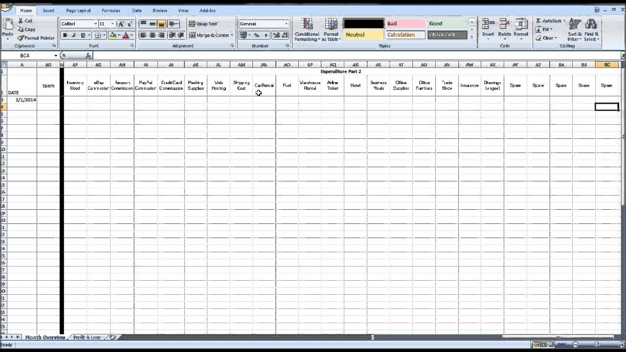 basic bookkeeping template excel