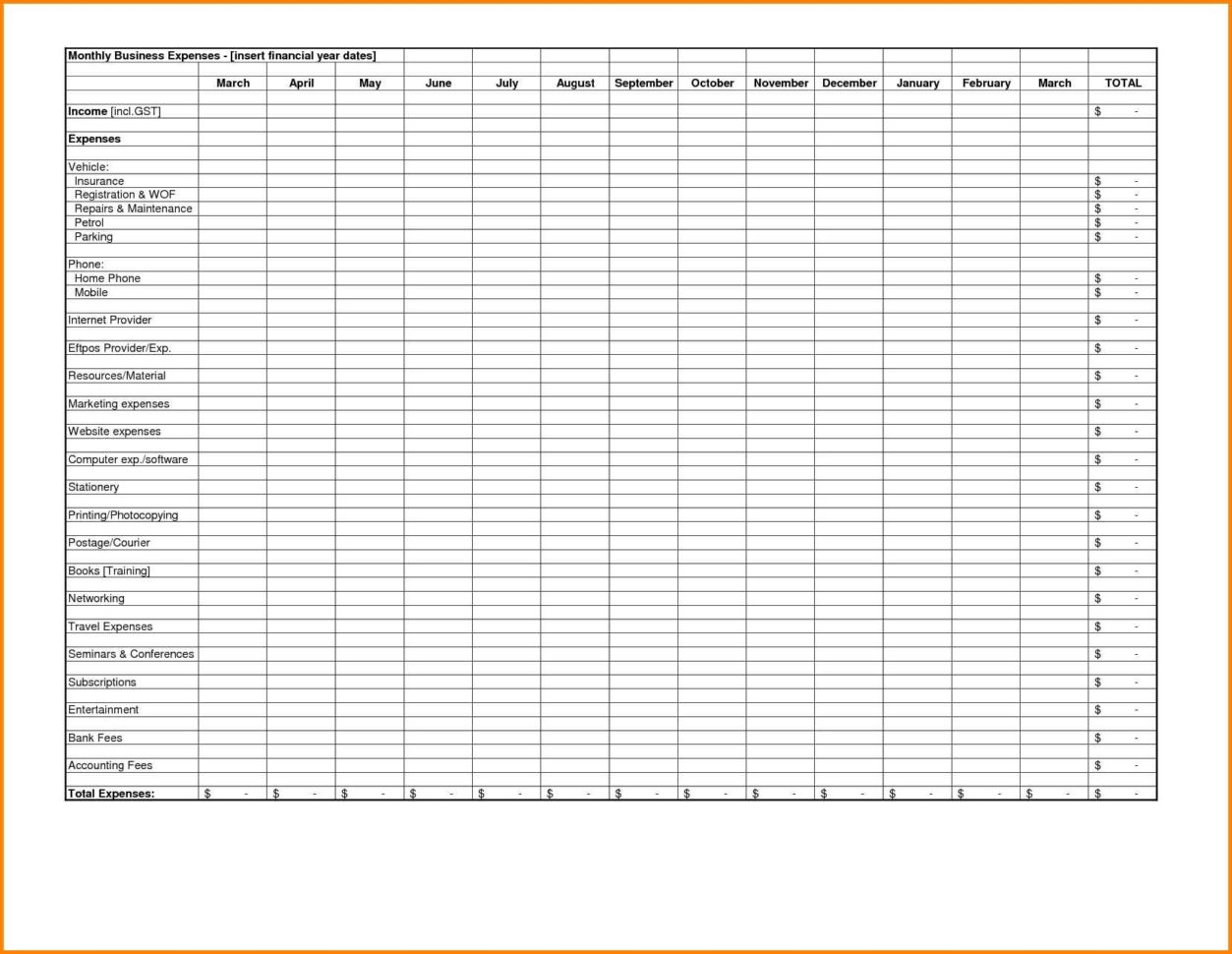 Free Spreadsheet | Haisume In Restaurant Bookkeeping Templates for ...