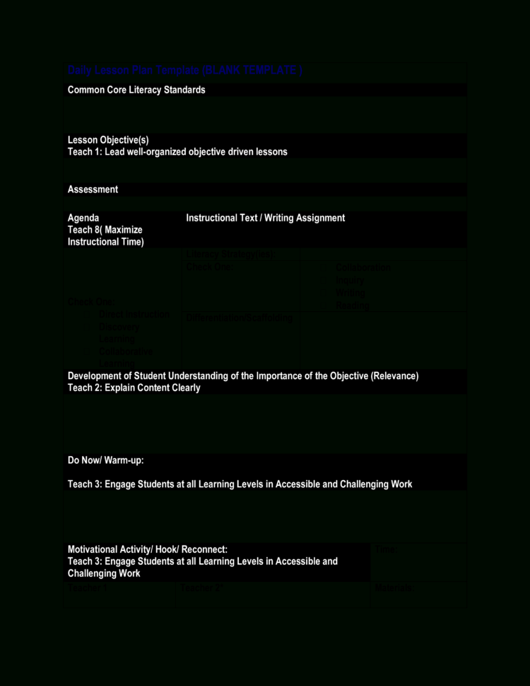 Free Teacher Daily Plan Printable | Templates At In Teacher Printable Templates