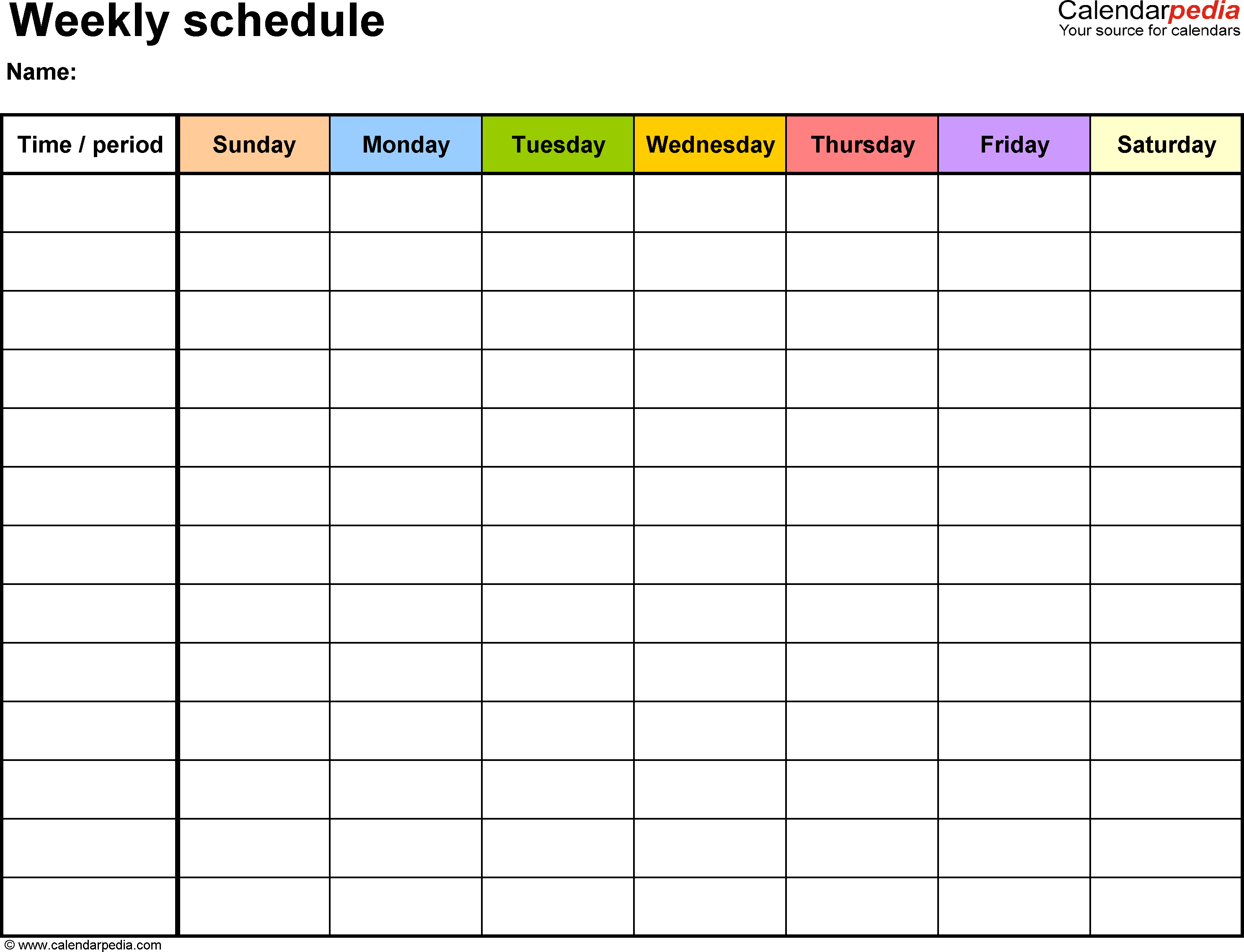 Free Weekly Schedule Templates For Excel - 18 Templates For Monthly Work Schedule Template Excel