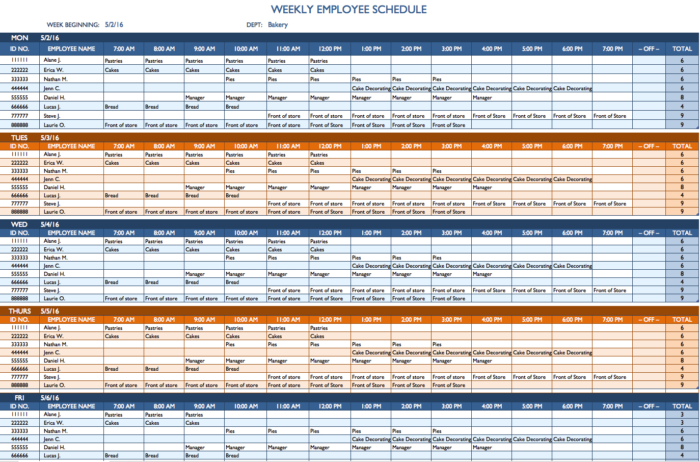 Free Weekly Schedule Templates For Excel - Smartsheet To Employee Schedule Template Excel