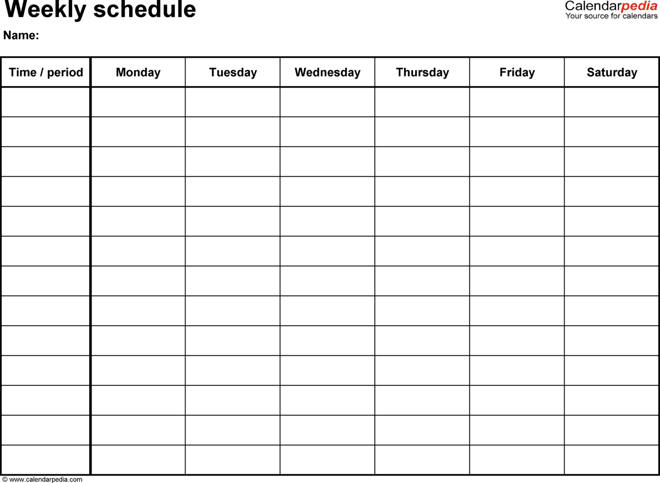 Free Weekly Schedule Templates For Word   18 Templates For Employee Weekly Schedule Template Free
