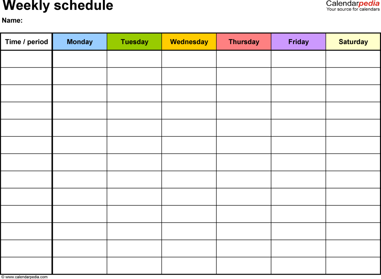 Free Weekly Schedule Templates For Word   18 Templates With Printable Employee Schedule Templates