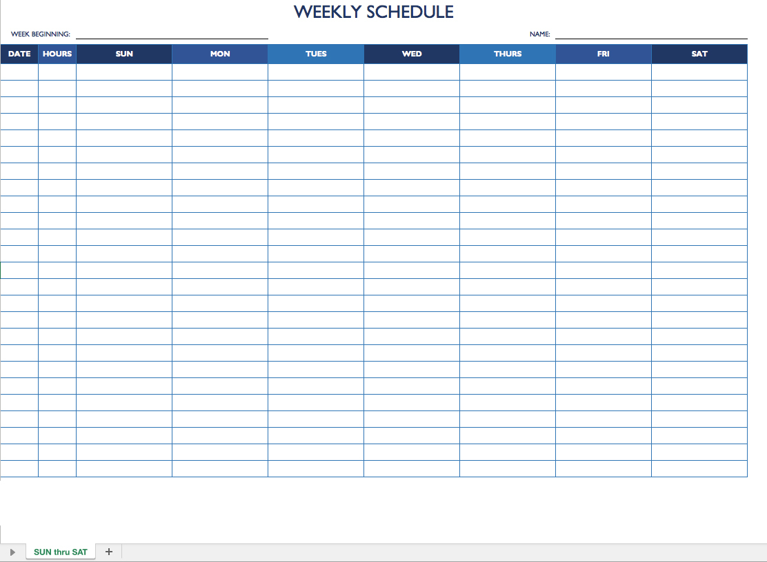 Free Work Schedule Templates For Word And Excel For Monthly Work Schedule Template