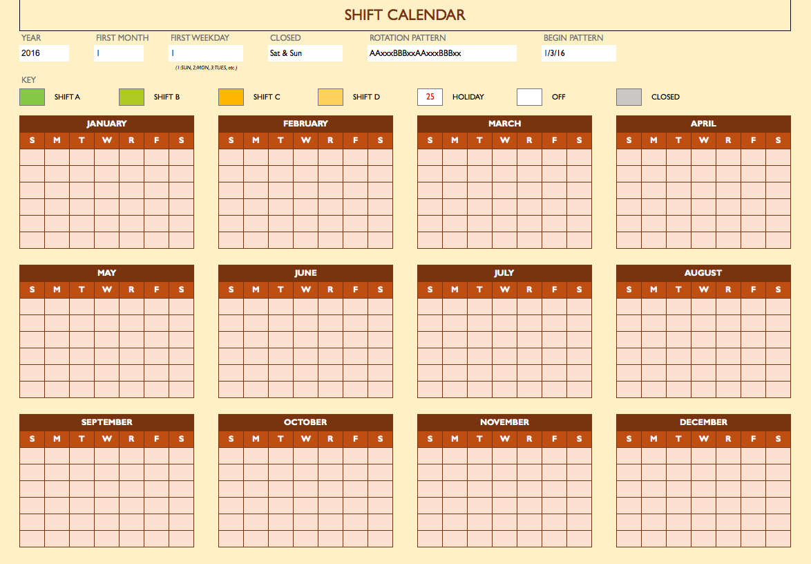 Employee Shift Schedule Template Example of Spreadshee employee shift schedule ...