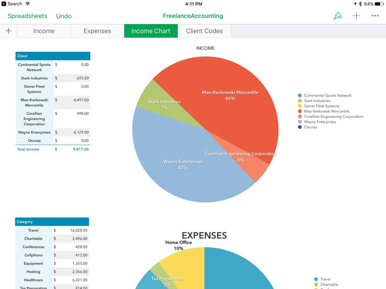 Freelance Accounting Template: The 2017 Edition Six Colors With Bookkeeping Expenses Template Freelance Accounting Template: The 2017 Edition Six Colors With Bookkeeping Expenses Template