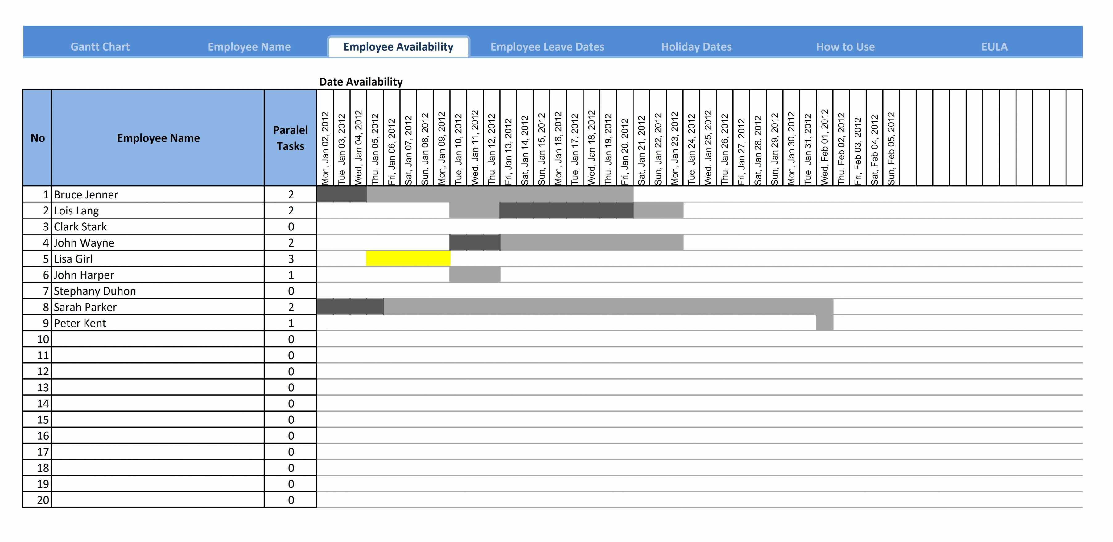 Gantt Chart Excel Template | Worksheet &amp; Spreadsheet for Gantt Chart Templates Excel 2010