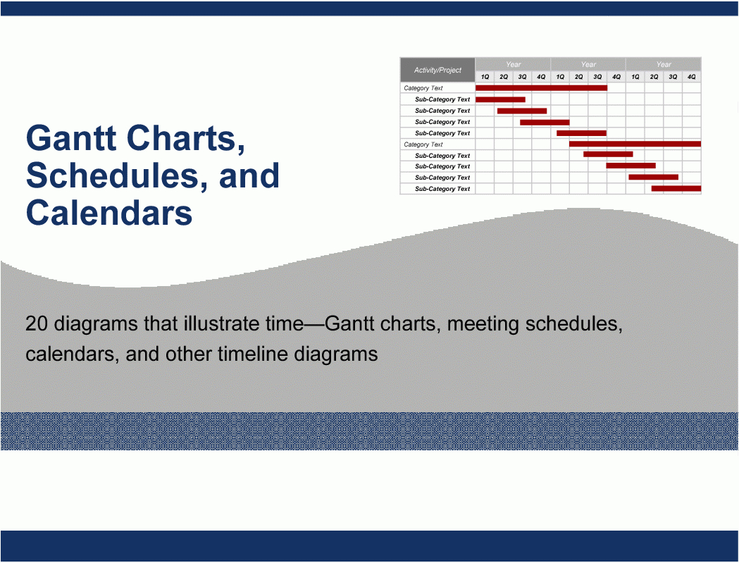 Gantt Charts, Schedules, Calendars Powerpoint Templates (Powerpoint) intended for Gantt Chart Template For Powerpoint