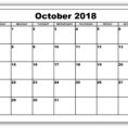 Get October 2018 Blank Printable Calendar Templates | April 2018 Inside Blank Worksheet Templates