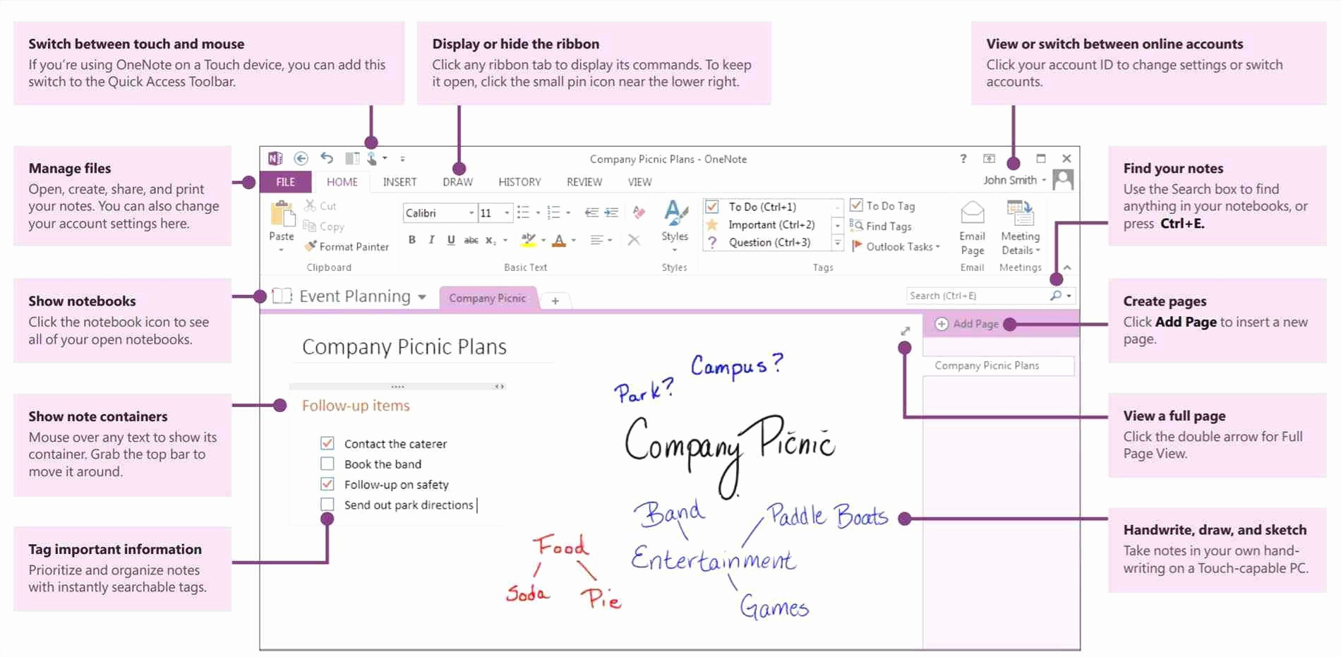 onenote project management template