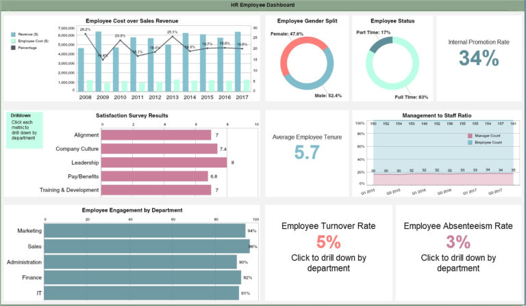 Hr Employee Dashboard Example | Idashboards Software and Hr Kpi ...