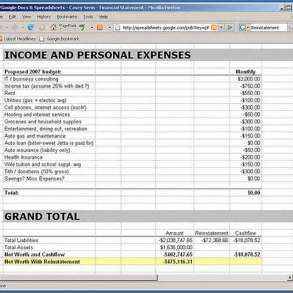 monthly household budget examples