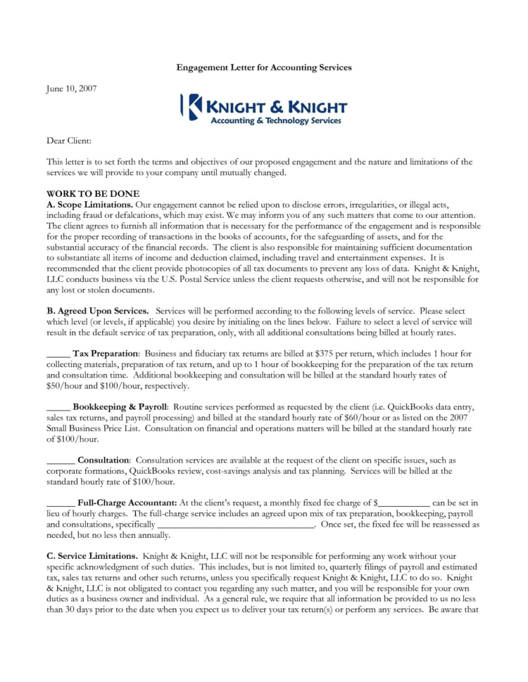 Letter Of Engagement Template Australia Fresh Engagement Letter For Letter Of Engagement Bookkeeping Template Australia