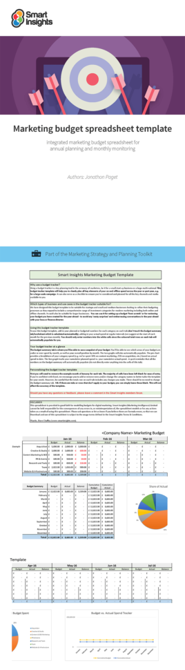 Marketing Budget Spreadsheet Template | Smart Insights For Sample Marketing Budget Spreadsheet