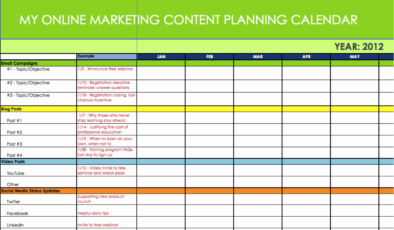 Marketing Calendar Example Marketing Calendar Excel Calendar intended for Marketing Calendar Template Free
