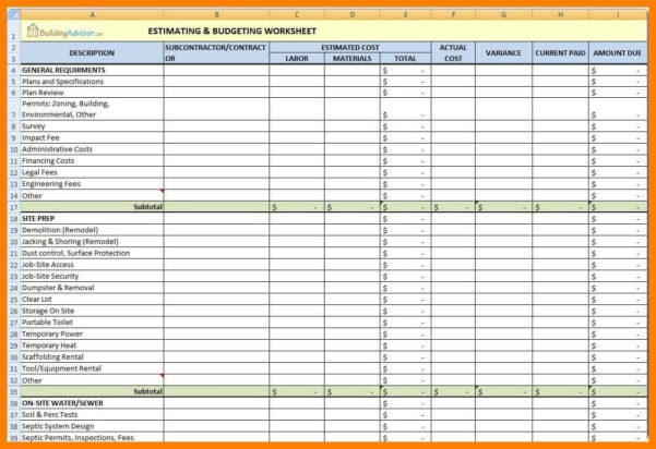 Microsoft Excel Estimate Template ] | Cost Estimate Template Word for ...