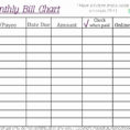 Monthly Bill Organizer Template Excel | My Spreadsheet Templates Inside Excel Spreadsheet Template For Bills
