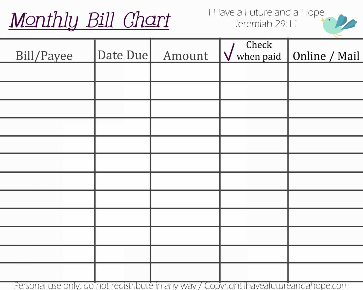 Monthly Bill Organizer Template Excel My Spreadsheet Templates Intended For Monthly Bill Spreadsheet Template